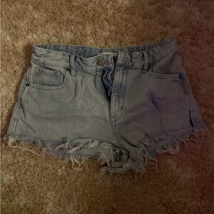 PacSun Blue Jean Shorts Distressed Frayed Hem